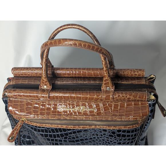 SAMANTHA BROWN Over Night faux crocodile Bag Contemporary Travel Preppy glam - Picture 3 of 12